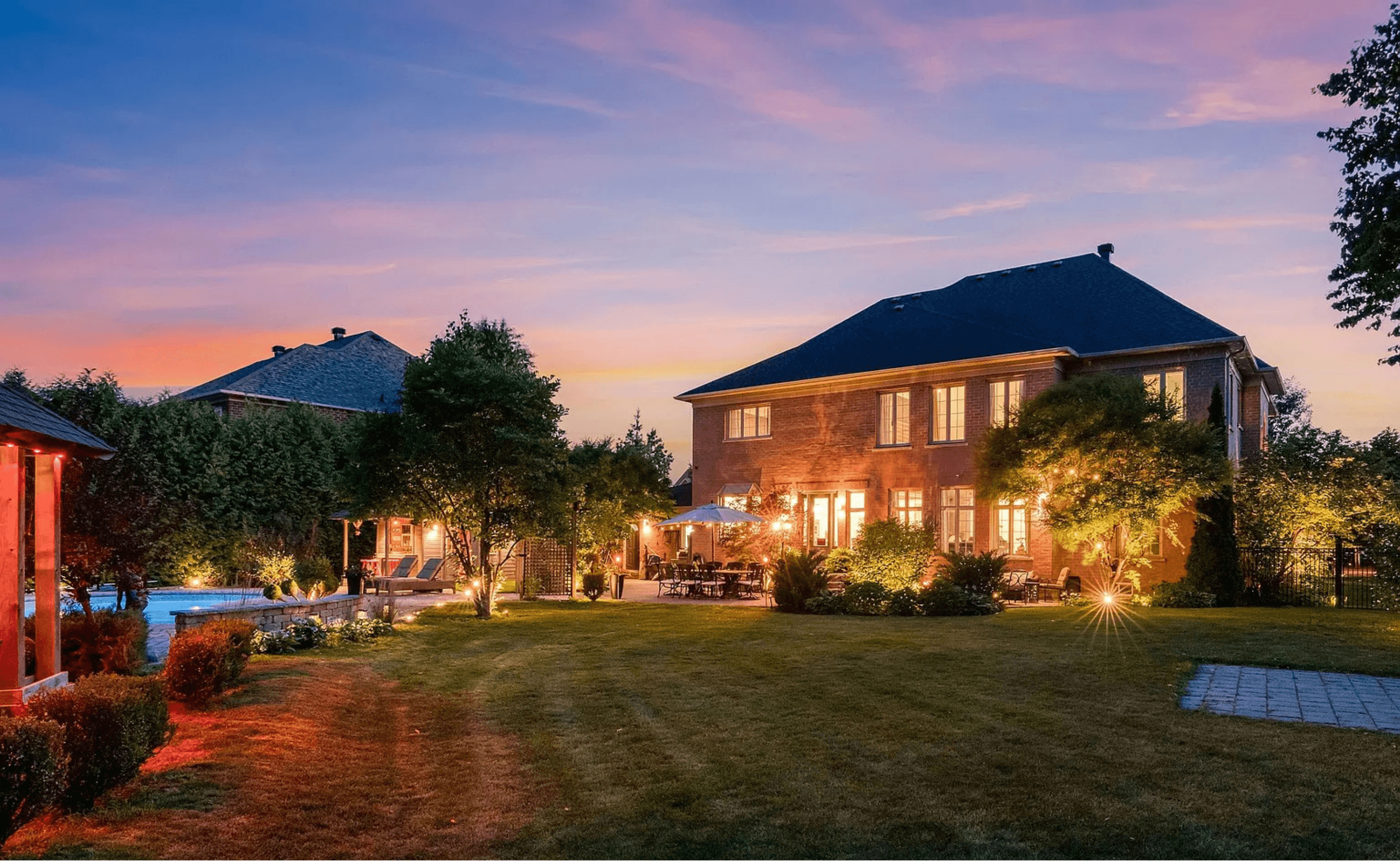 Luxury property at sunset