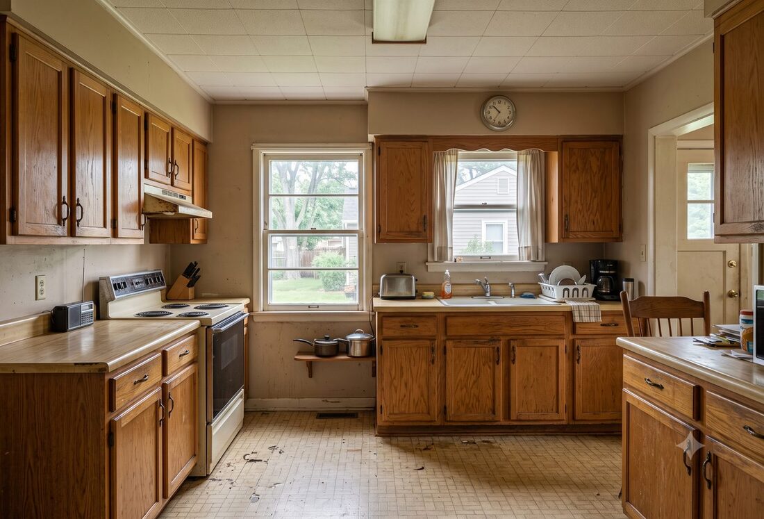 Dated kitchen before renovation