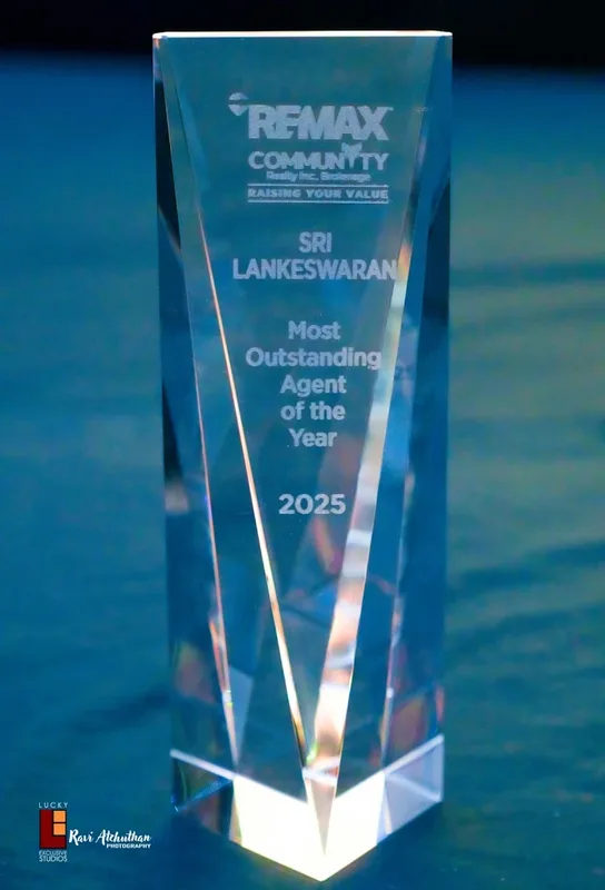 Most Outstanding Agent of the Year 2025 crystal award engraved for Sri Lankeswaran